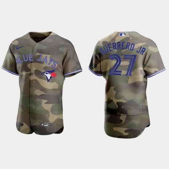 Toronto Blue Jays 27 Vladimir Guerrero Jr  Men Nike 2021 Armed Forces Day Authentic MLB Jersey  Camo